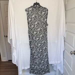 Betsey Johnson Black and White Floral Maxi Dress